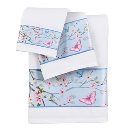 Collections Etc Blossom Butterfly 3-Piece Bath Towel Set