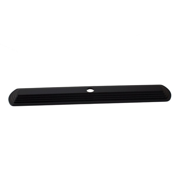 GlideRite Hardware 1079-MB-10 6 inch Long Narrow Rounded Rectangle Cabinet Back Plate 10 Pack, Matte Black Finish