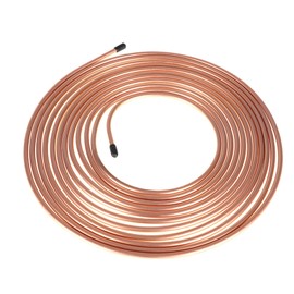 WFLNHB 1/4 25 FT Steel Zinc Copper Nickel Coil Roll Brake Line Tubing Kit