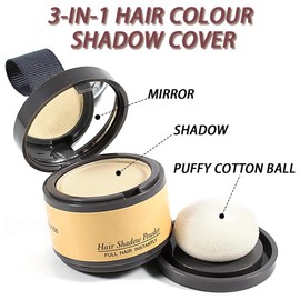 Hairline Powder, Root Touch Up Powder, Root Cover Up Hairline Powder Quickly Cover Hairline for Thinning Hair, Eyebrows & Beard Line, Waterproof Hair Root Colour Touch Up for Women and Men (Med Brown)