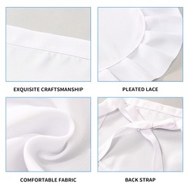 Half White Apron Waist Apron with 2 Pockets White Waitress Apron White Half Apron for Women Adjustable Frilly Waiter Apron Maid Costume Aprons for Kitchen Cooking Restaurant Servers Hote Coffee Shop