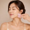 Gua Sha Rose Quartz Heart Massager Facial Meridian x 2