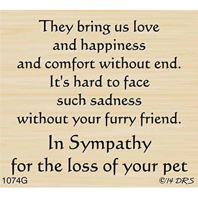 Furry Friend Sympathy Greeting Rubber Stamp by DRS Designs