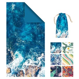 MissRui Beach Towel, Bath Towel, Microfiber Towel, Swim Towel, 70.9 x 31.5 inches (180 x 80 cm), Soft, Sandproof, Quick Drying, Large, Super Absorbent, Lightweight, Thin, Double-Sided, Large, Cute, Compact, For Pools, Hot Springs, Beaches, Travel, Easy t