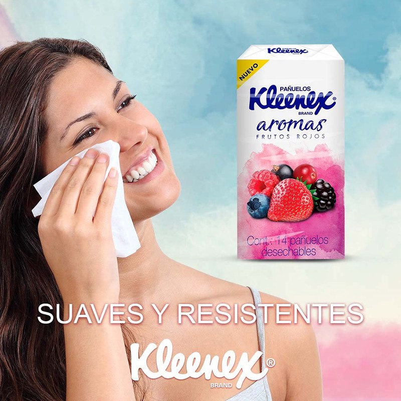 Kleenex Pañuelos Faciales Aromas, 6 Sellapacks Con 14 Piezas De