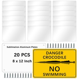 20 pcs sublimation metal sign blanks，8X12 inch sublimation sign blanks Heat Transfer blank metal sign，sublimation yard sign blanks，sublimation photo blanks…