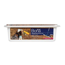 Bona Hardwood Floor Disposable Wet Cleaning Pads, 12 Count (3 Pack)