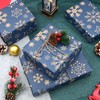 Blue Wrapping Paper with Snowflakes, QRTDXP Xmas 5pcs 50cm*70cm Kraft