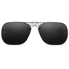 FF FRAZALA Clip-on Sunglasses, Clip-On, Flip-up Type, Polarized Lenses, Over Glasses, gray