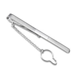 STERLL Men's Tie Pin Wedding Silver 925 Brushed with Shiny Middle Stripes Gift Box Gifts for Men, Sterling Silver 925, without stone