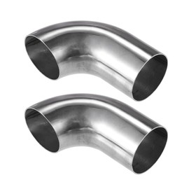 X AUTOHAUX 2 Pcs Bend Elbow Pipe Tube, 2.01" OD 90° DIY Exhaust Pipe for Car