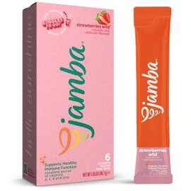 Jamba Singles To Go! Strawberries wild smoothie-inspired powdered drink mix packets, 6-Count, aspartame free, just add water