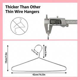 Bgtecho 10Pack Metal Coat Hangers, 16.5 in Stainless Steel Wire Hangers