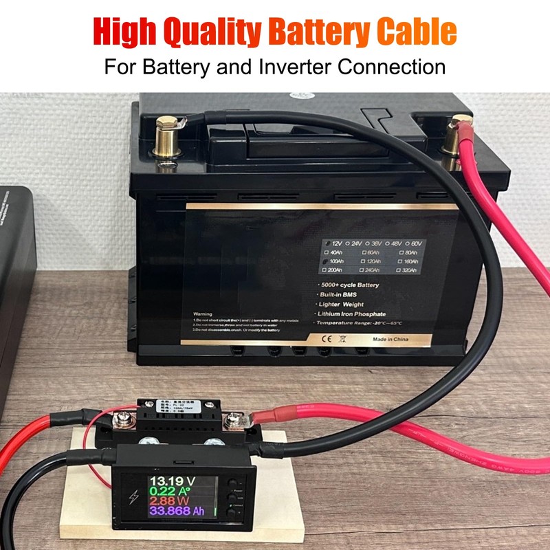 Linkstyle 6PCS 2 AWG Battery Cables, 30CM 2 Gauge Pure