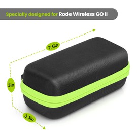 YOUSHARES Wireless Go 2 Hard Case - Professional Flocking Mic Case Carring Case Compatible with Rode Wireless GO II Microphone