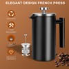 SZHETEFU 34 OZ Large French Press, Premium Stainless Steel Sturdy