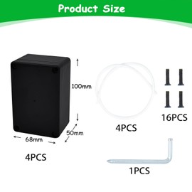 DAIRYCOF Junction Box Waterproof 4 Pieces Plastic Housing 100 x 68 x 50 mm Black IP65 Waterproof Junction Boxes Weatherproof