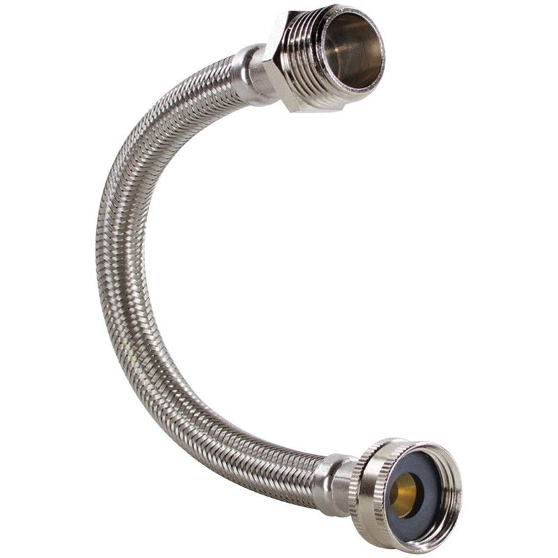 Certified Appliance Accessories WI12SSFM Braided Stainless Steel Water-Inlet Hose, 1ft