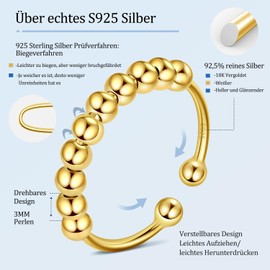 J.Fée Anxiety Ring 925 Silver Women's Anxiety Ring Spinner Ring Women's Ring Anti-Stress Ring Silver Rings 925 Women Rings Women's Rings Silver 925 Women's Jewellery Gifts Women, Silver