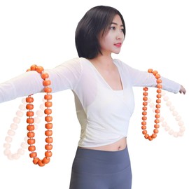 LETOBEAT Wooden Arm Hula Weighted Hoop - Strengthen Arms and Shoulders, Portable Arm Exercise Holahoops Beads for Women Fitness, 2 Hoops