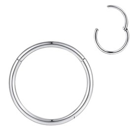 Sterling Silver Nose Rings | 1pc (1*0.8mm) Small Plain Nose Ring for Septum | Silver Small Hoop Earrings | Suptum Ring Conch Daith Helix Rook Super Snug Nose Ear Lip Ring | Nose Rings for Piercing