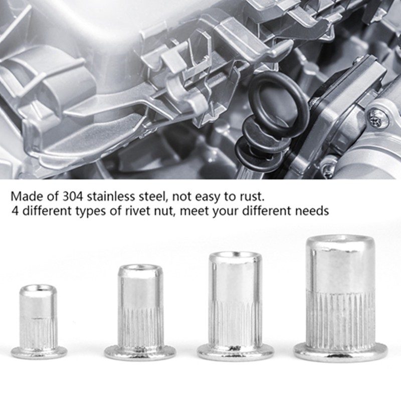 200pcspcs Threaded Insert M3, M4, M5, M6 304 Stainless Steel