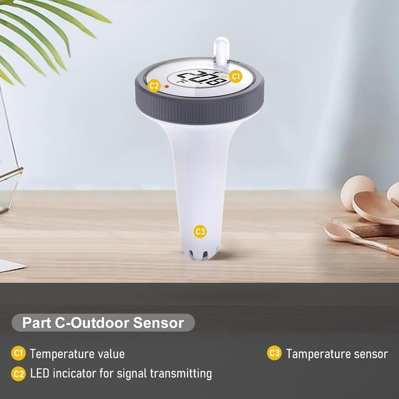 Floating Pool Thermometer, Large Size Easy Read for Water Temperature