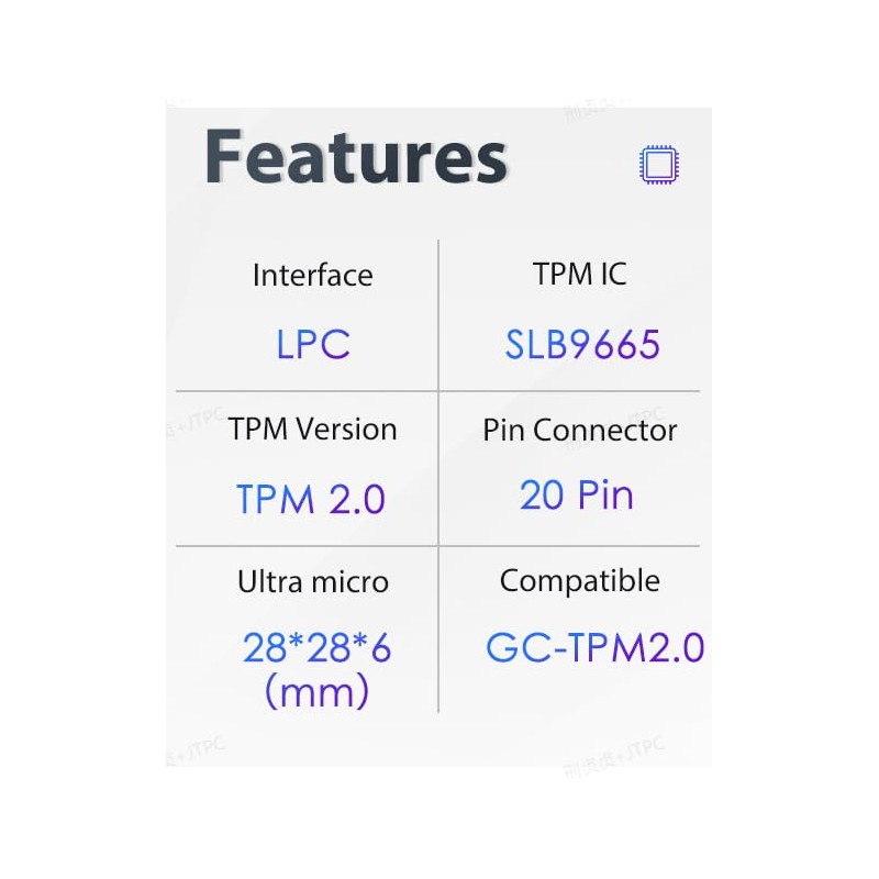 HSSDTECH TPM 2.0 Module LPC SPI 20Pin with Infineon SLB9665