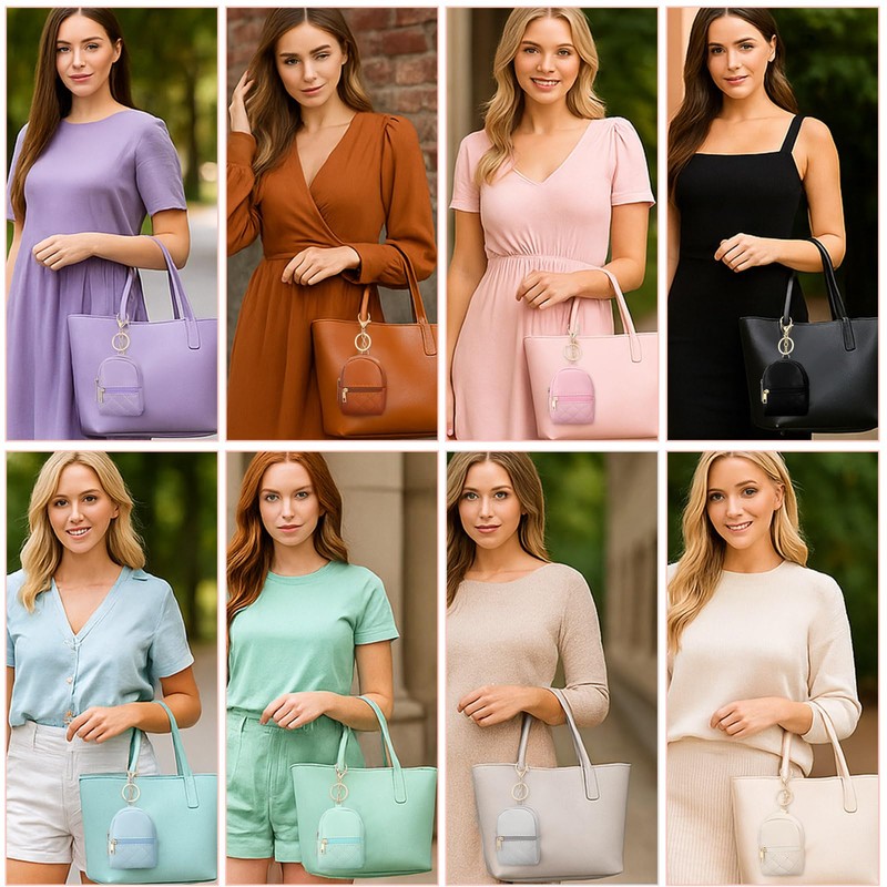Liliaafar Mini Backpack Keychain Coin Purse for Women, 8 Pcs,
