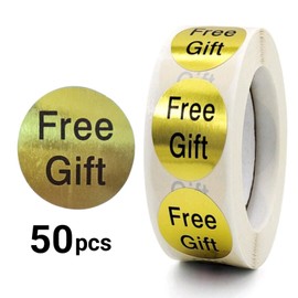 50pcs Free Gift Gold Color Stickers 1 in