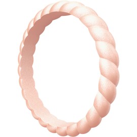 ThunderFit Thin Braided Silicone Wedding Bands for Women, Rubber Engagement Rings 3.5mm Wide 2mm Thick - 1/4/8/10/12/16 Variety Multipack