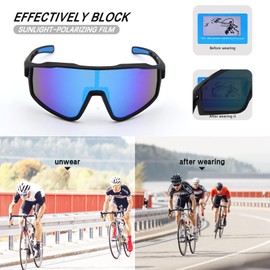 Gafas de sol deportivas polarizadas para hombre mujer, conducción, pesca, ciclismo, bicicleta de montaña, protección UV400 (Aurora Azul)