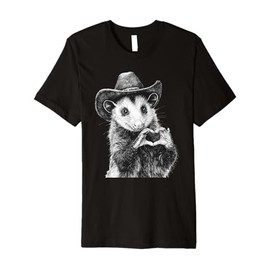 Country Cowboy Opossum Vintage Rodeo Cowgirl Western Possum Premium T-Shirt