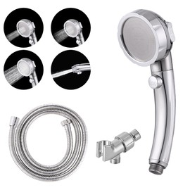 High Pressure Handheld Shower Head with ON/OFF Switch, 3 Spray Modes, Adjustable Angle Bracket and 1.5m Hose,Bathroom hand shower set