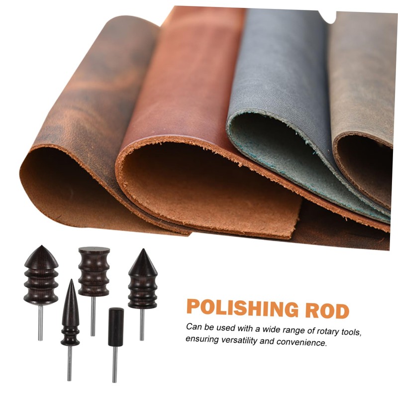 OSALADI 5Pcs Leather Burnishing Tool Edge Burnisher Rods for Polishing
