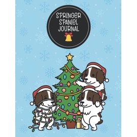 English Springer Spaniel Christmas Tree Holiday Journal: 120 Lined Pages Notebook, Journal, Diary, Composition Book, Sketchbook (8.5x11) For Kids, English Springer Spaniel Dog Lover Gift