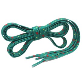 WEGOODZF Flat Shoe Laces Christmas: Green Star Print Shoelaces 55 inch - Pack of 2 Pair