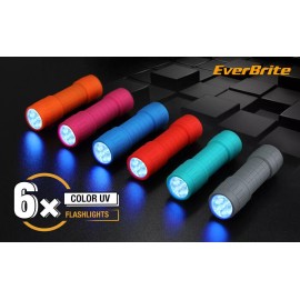 EverBrite 6PC 9-LED Black Light Flashlight Set UV Mini Flashlight 395nm Detector