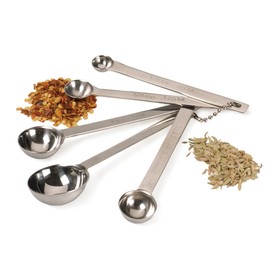 RSVP International Endurance Measuring Spoons, Round, Stainless Steel