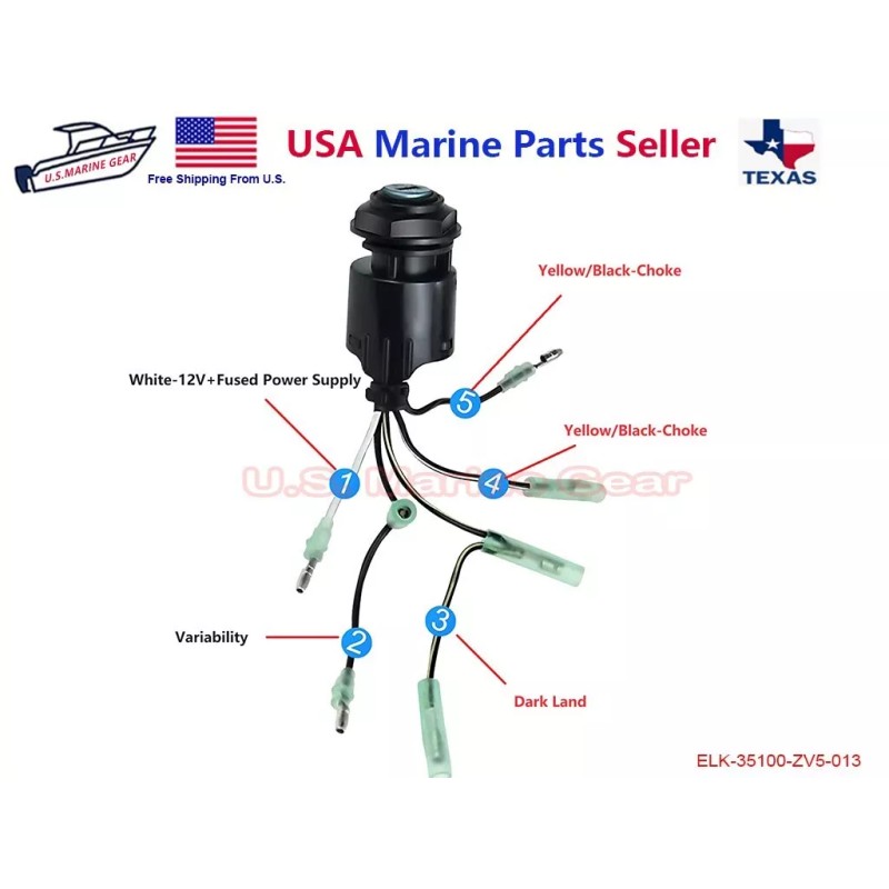 MG Honda Outboard Ignition Key Switch 75 90 90 115