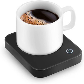 Cup Warmer, Coffee Warmer with 3 Temperature Settings, Drink Warmer with Automatic Shut-Off after 4 Hours for Office, Home Use, Black (No Cup)