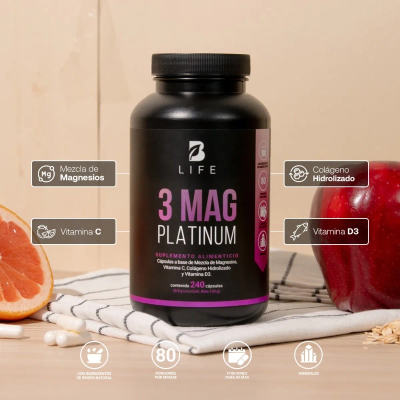 Mezcla De Magnesios De 240 Cápsulas 3 Mag Blend Platinum