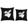 Moose with Ski Goggles Skiing Snowboarding Winter vacation Throw Pillow