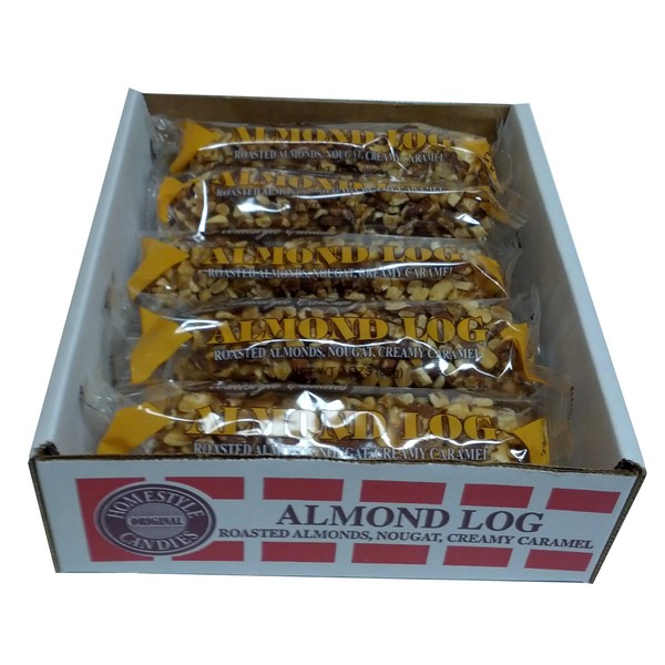 Almond Logs (12 individually wrapped 2.5oz almonds logs per box)