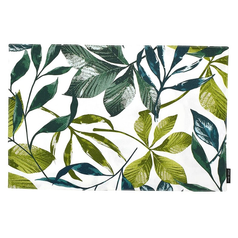 Reversible Type Placemat, Set of 2, 100% Cotton, 11.8 x