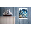 Twisted R Design 11x14 Moonlight Beach Coastal Beach Canvas Wall