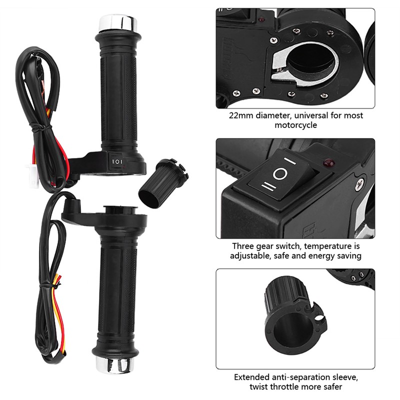 1 Pair 22mm(7/8") Motorcycle Universal Electric Hot Heated Warm Hand