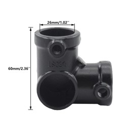 1" Pipe Fitting Connections, TTZEZE 2PCS Unthreaded Aluminium Alloy Pipe Elbow/Tee for Steampunk Vintage DIY Pipe Decor Project,Shelf Bracket,Plumbing Pipe,Decor Furniture,Shelving Decoration