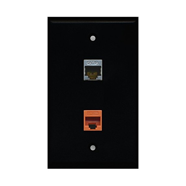 RiteAV - Black 1 Port Cat5e Ethernet Orange 1 Port