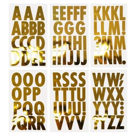 Homeford Big Font Alphabet Letter Stickers, Caps, 3-Inch, 26-Count (Metallic Gold)